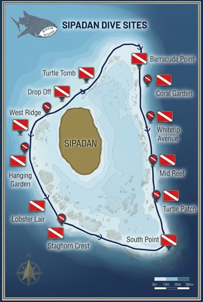 Site Map Sipadan diving