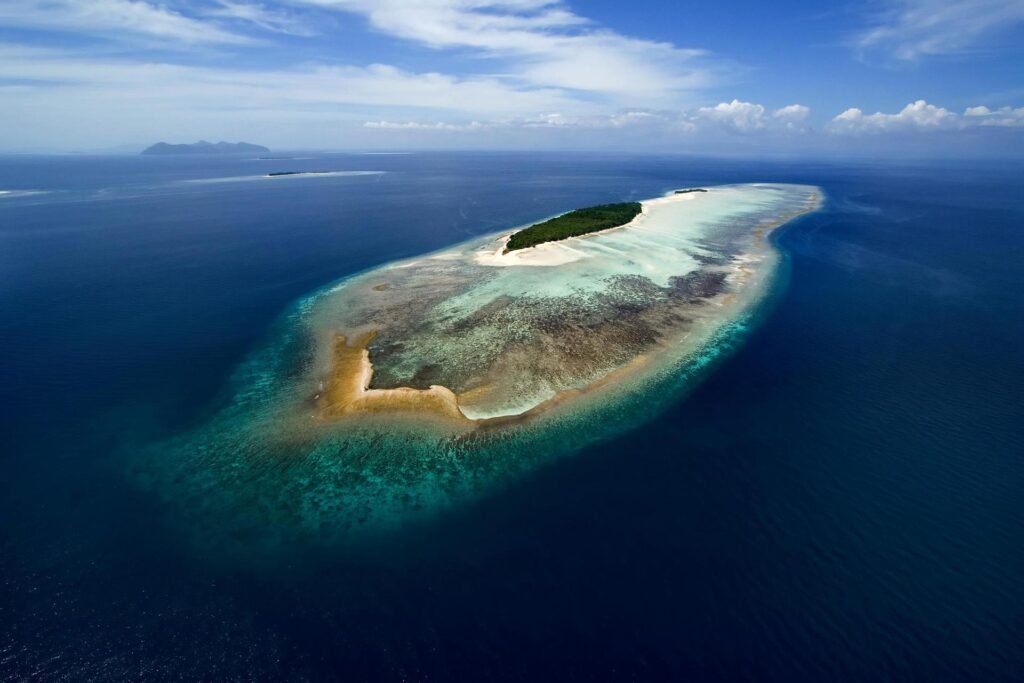 Drone view of Mataking island Semporna Island