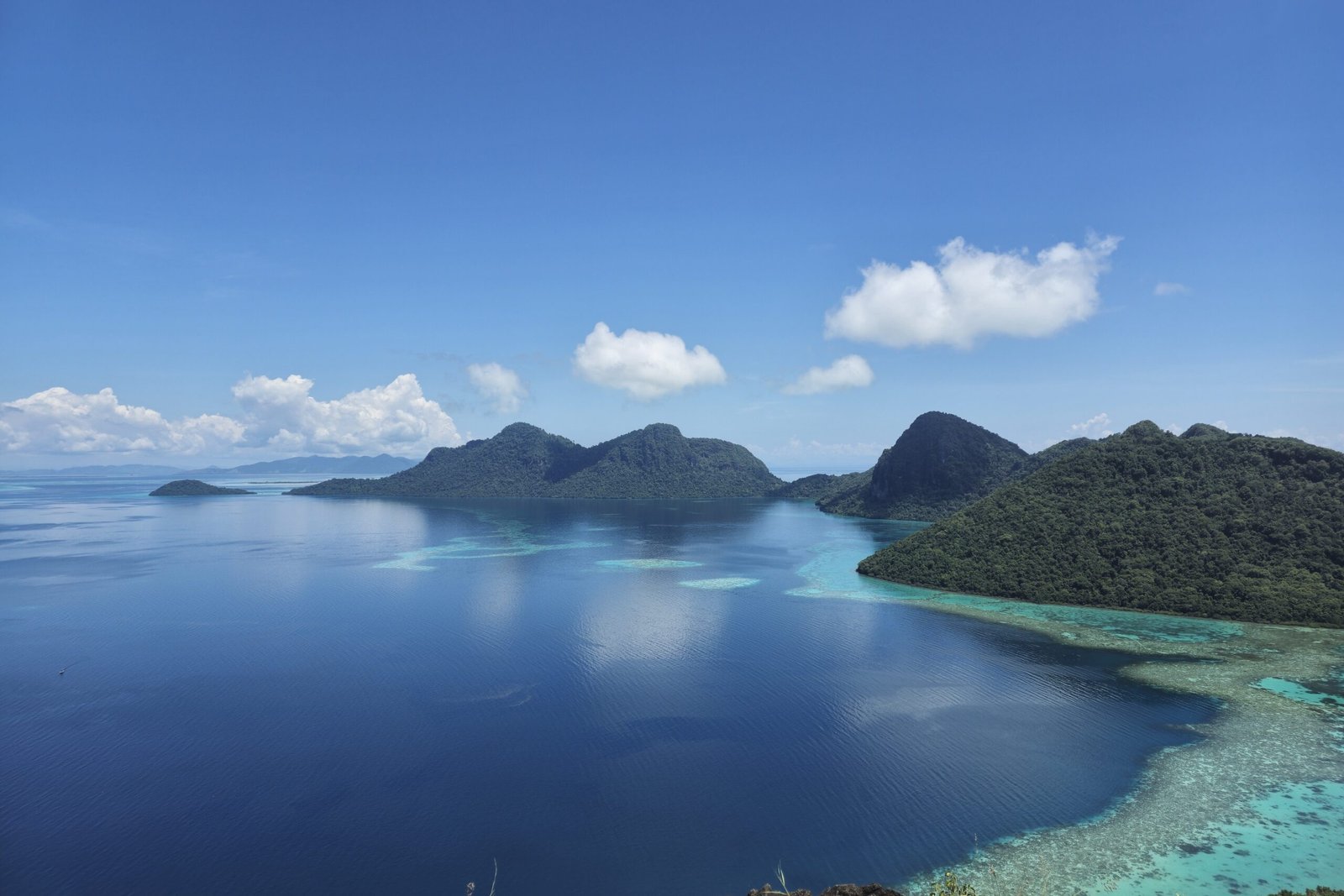 View from viewpoint at Bohey Dulang Island of Tun Sakaran Marine Park Sabah